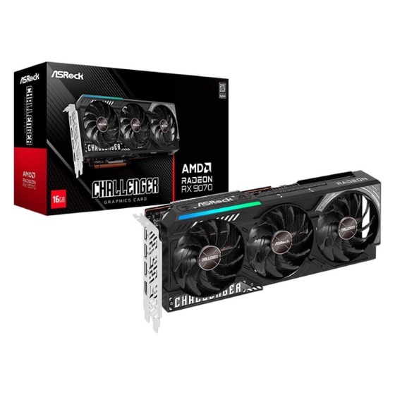 ASRock Placa de Vídeo RX 9070 Challenger AMD Radeon, LED