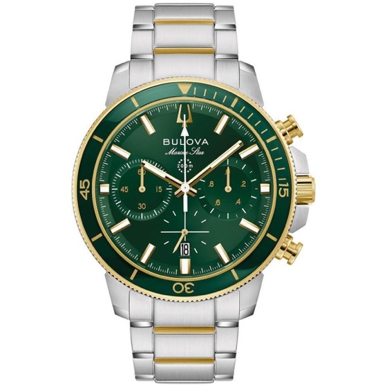 Bulova Relógio Masculino Ref: 98b469 Cronógrafo Bicolor