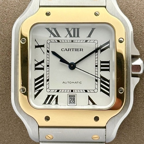 Cartier Santos De Large Two Tone Yellow Gold W2SA0009