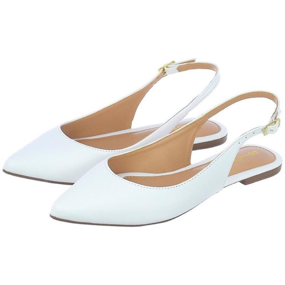 Cm Calçados Sapatilha Aberta Feminina Bico Fino Slingback