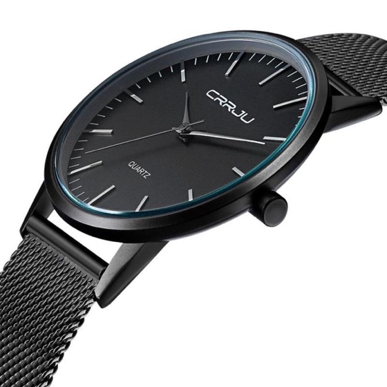 CRRJU Relógio Masculino Social Ultra Fino De Luxo Analógico Metal