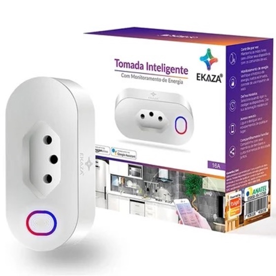 Ekaza Tomada Inteligente Eknx-t005, Wi-fi, 16a, Compativel