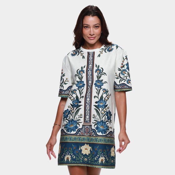 FARM Vestido Tshirt Casual Feminino