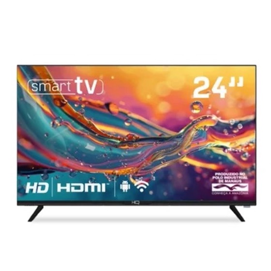 HQ Smart Tv 24" Hd Tela Sem Bordas Sistema Android Design