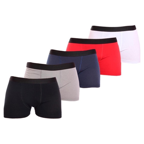King Under Kit 5 Cuecas Boxer Lisa Cotton Algodão Box Premium