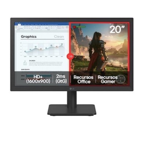 LG Monitor 20U401A-B, 19.5" HD, 60Hz, VGA e HDMI, Reader