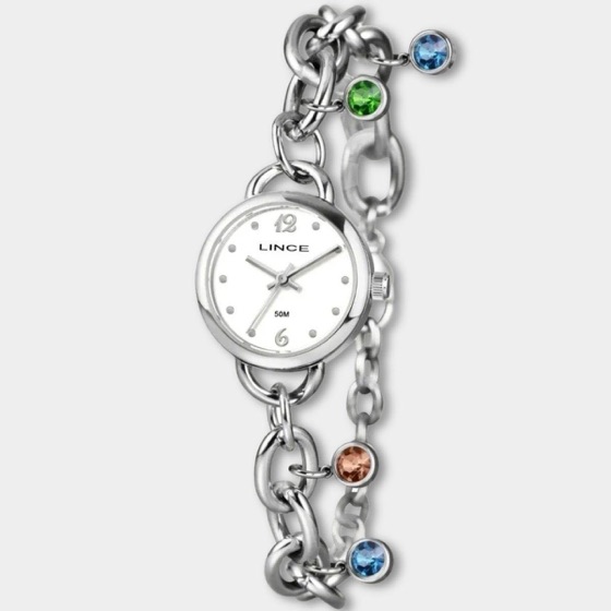 Lince Relógio Analógico Detalhe Pulseira Chain Feminino