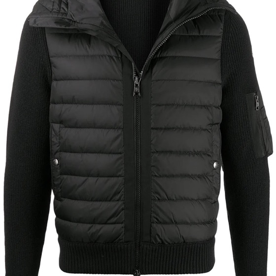 Moncler Jaqueta de capuz com recorte matelassê