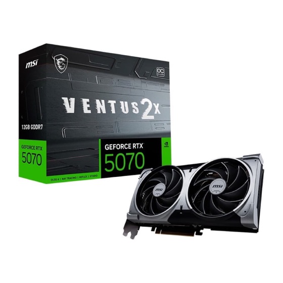MSI Placa de Vídeo GeForce RTX 5070 12G VENTUS 2X OC,12 GB