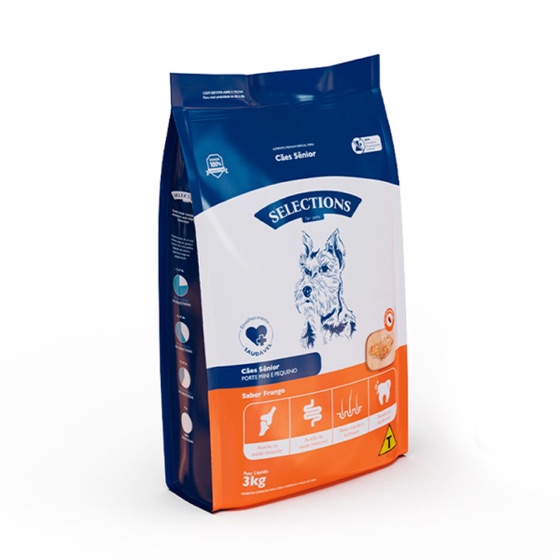 Petz Ração Selections For Pet para Cães Sênior de Porte Médio