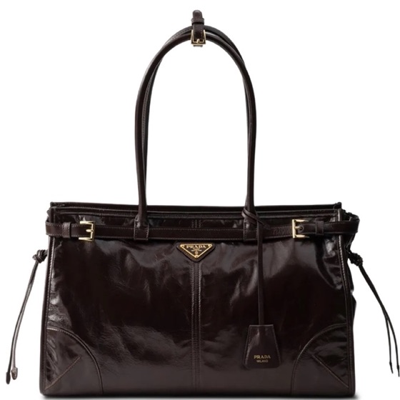 Prada Bolsa de mão Bonnie grande em couro