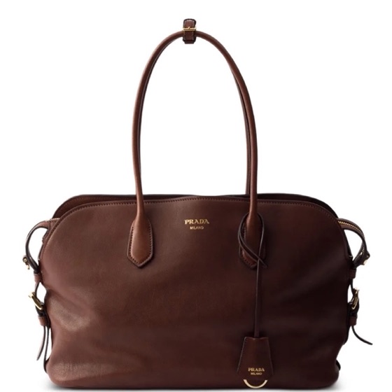 Prada Bolsa tote Signet grande de couro