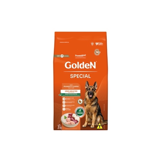 Premier Pet Ração Golden Special para Cães Adultos Sabor Frango e Carne