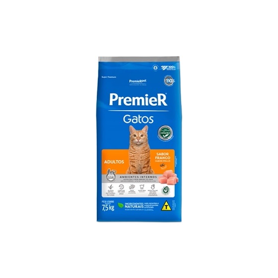 Premier Pet Ração Premier Ambientes Internos para Gatos Adultos Sabor