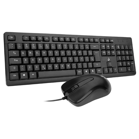 Rise Mode Teclado e Mouse Office OF 01, USB, ABNT2, Preto