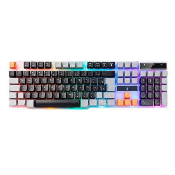 Rise Mode Teclado Semi-Mecânico Gamer G1, Rainbow, USB, Preto