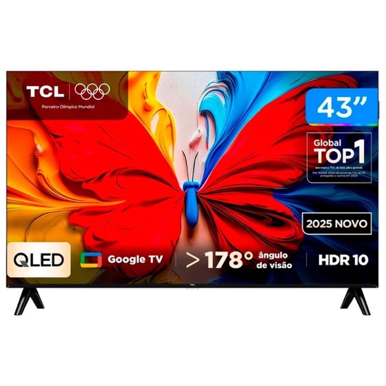 TCL TV 43" Full HD QLED 43S5K Google TV 2 HDMI