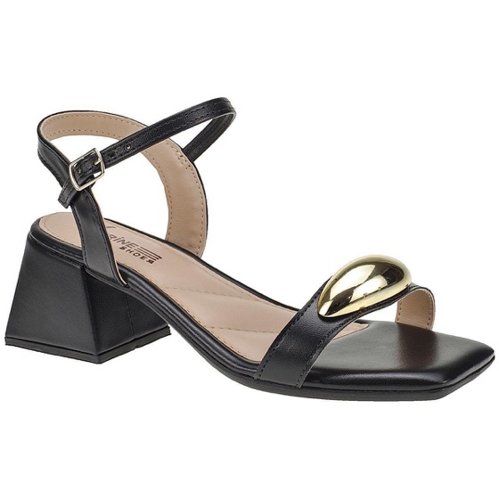 Vitrine Shoes Sandália Feminina Salto Grosso Baixo Médio Lançamento Enfeite