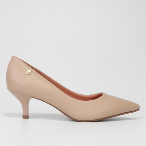 Vizzano Scarpin Salto Baixo Básico Bico Fino Feminino